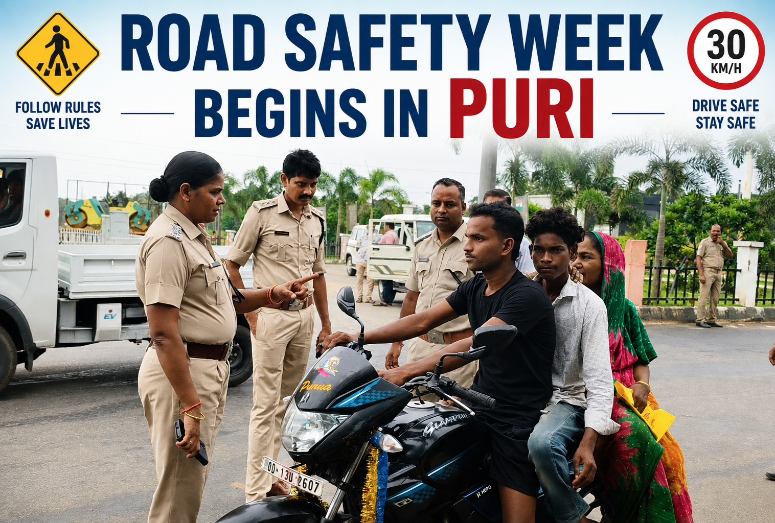 Road Safety Week begins in Puri, strict inspection begins at Harekrushnapur square